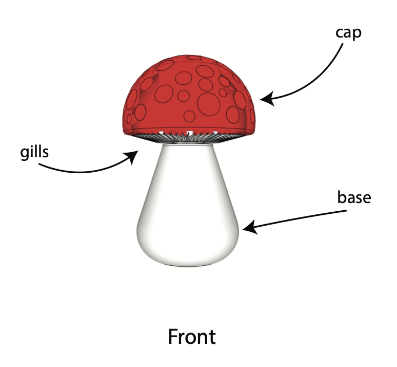 Mushroom lamp — labeled overview